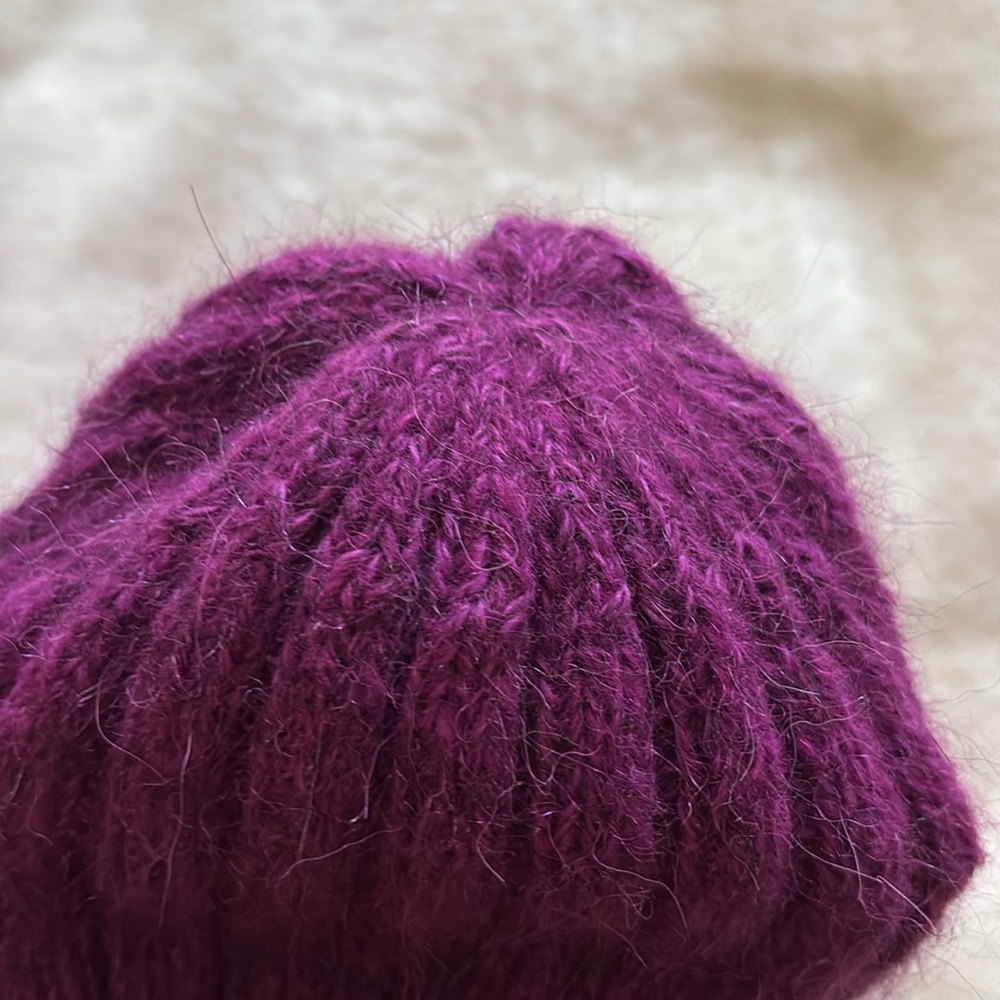 Hand made Purple Knit Beanie - Picture 2 of 4